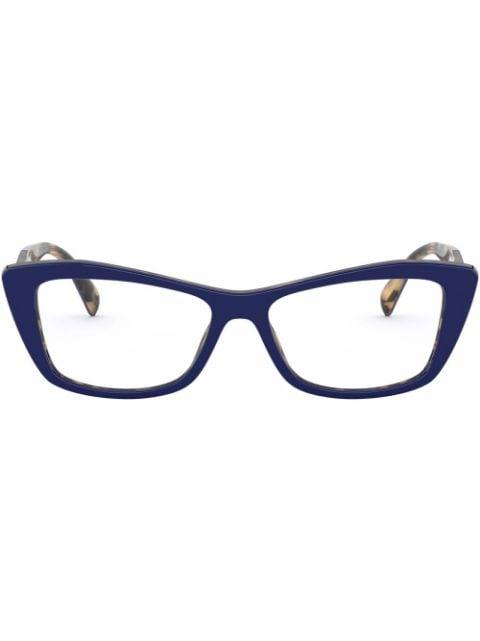 geometric-frame glasses by PRADA