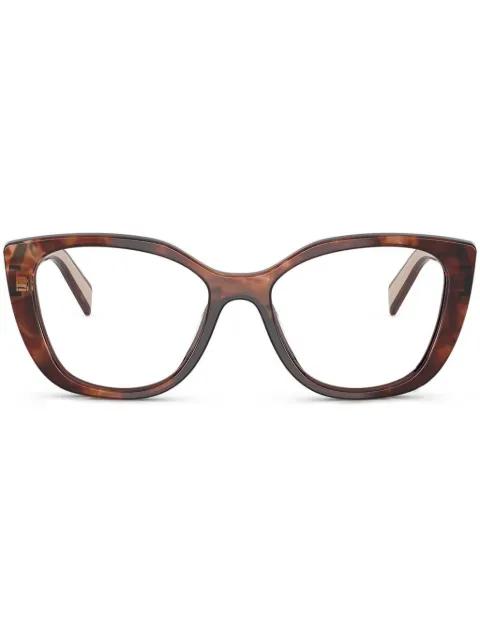 geometric-frame glasses by PRADA