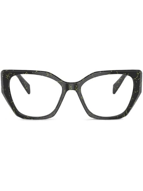 geometric frame glasses by PRADA