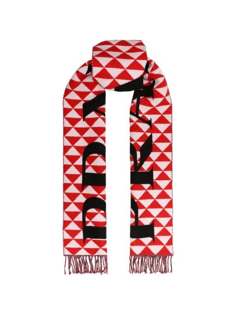 geometric-pattern fringed scarf by PRADA