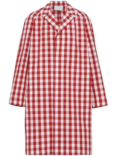 gingham-check cotton coat by PRADA