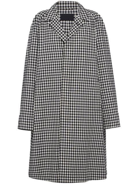 gingham-check cotton coat by PRADA