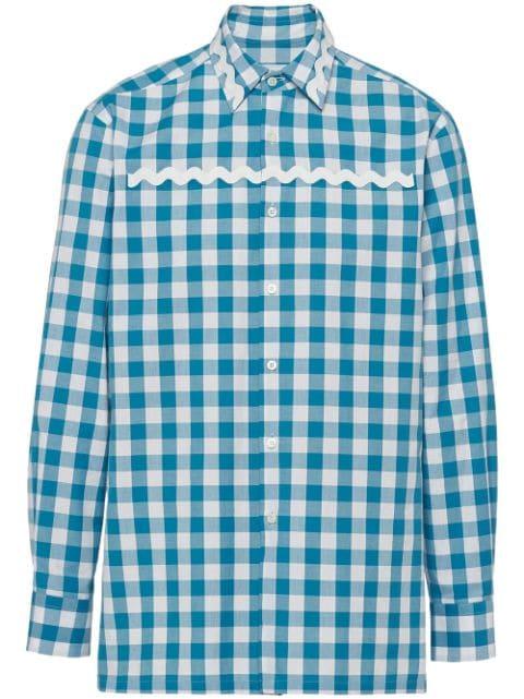 gingham-check cotton shirt by PRADA