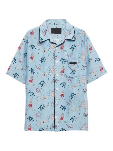 graphic-print bowling shirt by PRADA