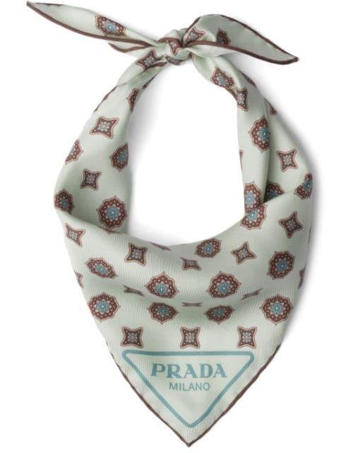 graphic-print silk scarf by PRADA