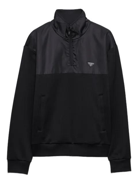 half-zip logo-plaque sweatshirt by PRADA
