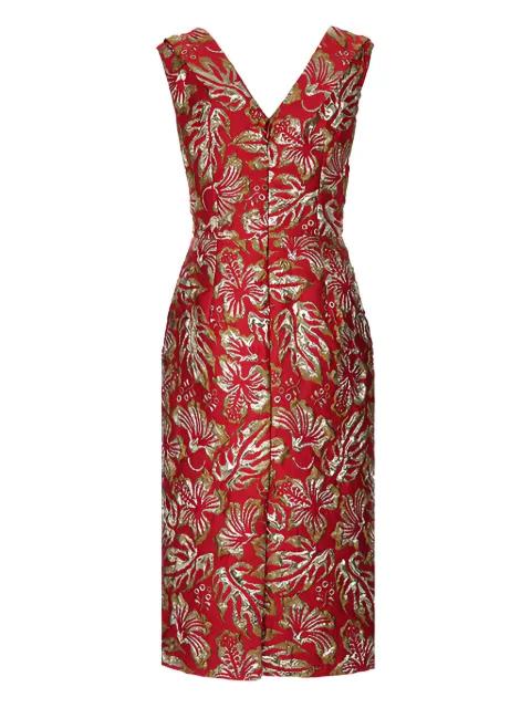 hibiscus-motif jacquard midi dress by PRADA