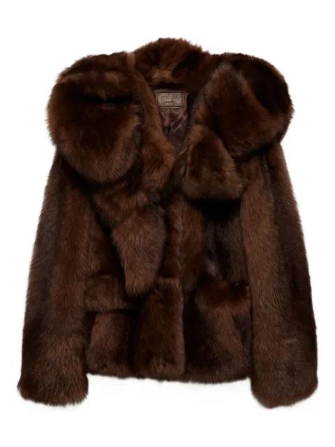 hoodied shearling jacket by PRADA