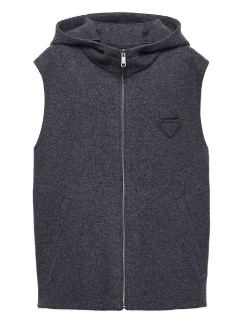 hoodied zip vest by PRADA