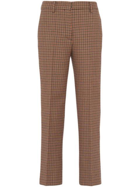 houndstooth-check wool trousers by PRADA