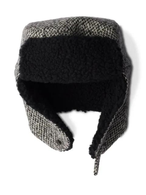 houndstooth fleece-trapper hat by PRADA