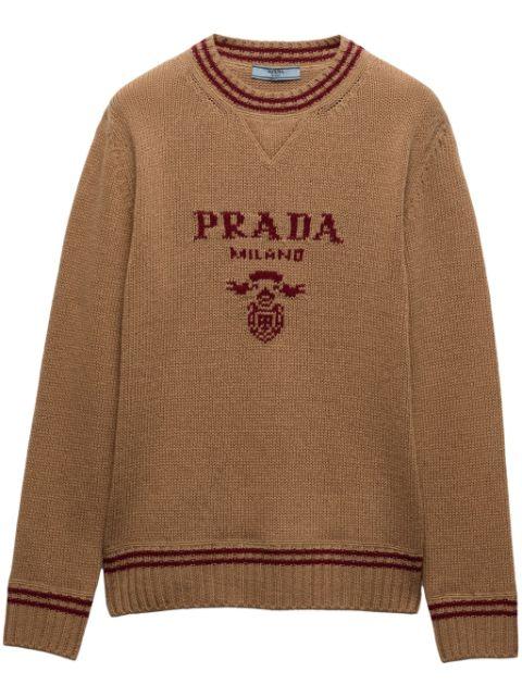 intarsia knitted-logo sweater by PRADA