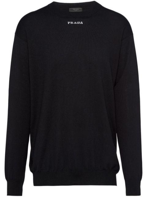 intarsia-logo cashmere jumper by PRADA