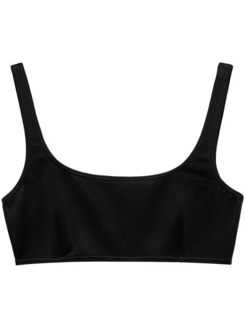 interlock-weave square-neck bikini top by PRADA