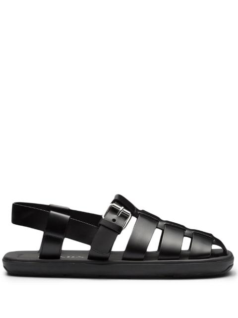 interwoven straps flat sandals by PRADA