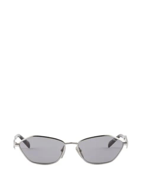 irregular metal frame with logo sunglasses by PRADA
