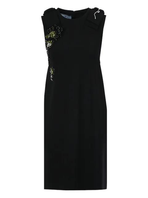jewel-patch box-pleat dress by PRADA