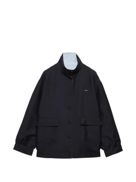 kid-mohair and poplin jacket by PRADA