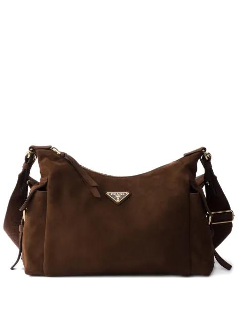 large Explore suede-leather shoulder bag by PRADA