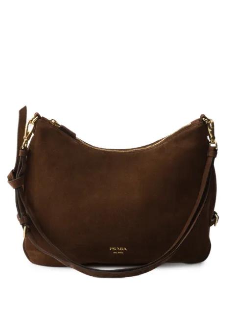 large Fold suede shoulder bag by PRADA