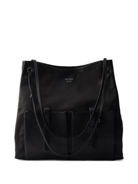 large Route leather tote bag by PRADA