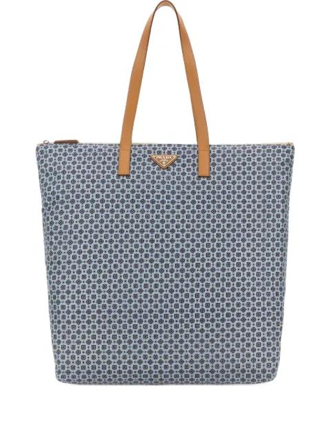 large geometric-pattern tote bag by PRADA