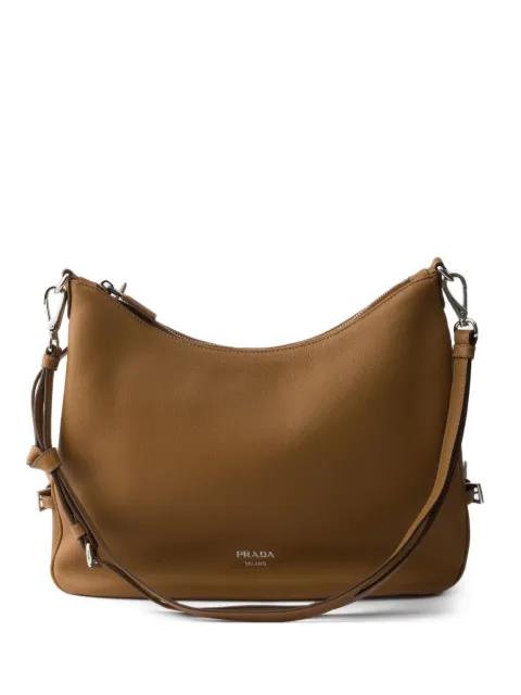 large leather shoulder bag by PRADA