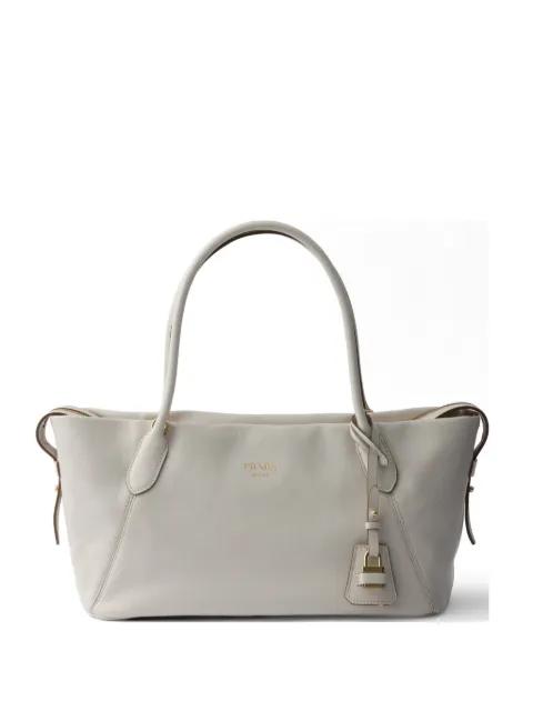 large leather tote bag by PRADA