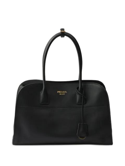 large leather tote bag by PRADA