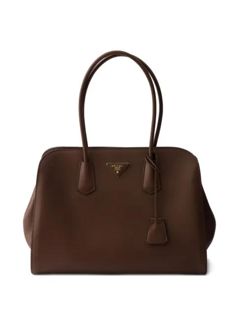 large leather tote bag by PRADA