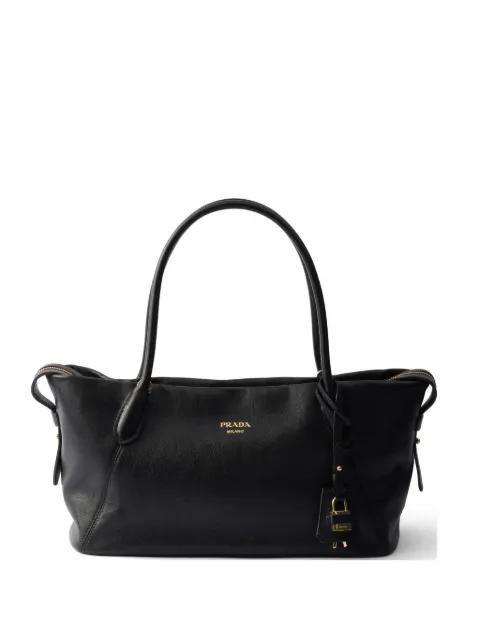 large leather tote bag by PRADA