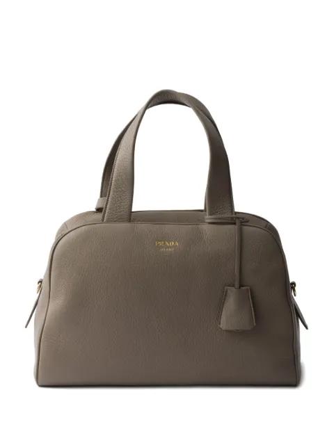 large leather tote bag by PRADA