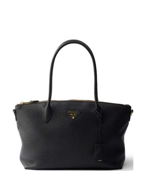 large leather tote bag by PRADA