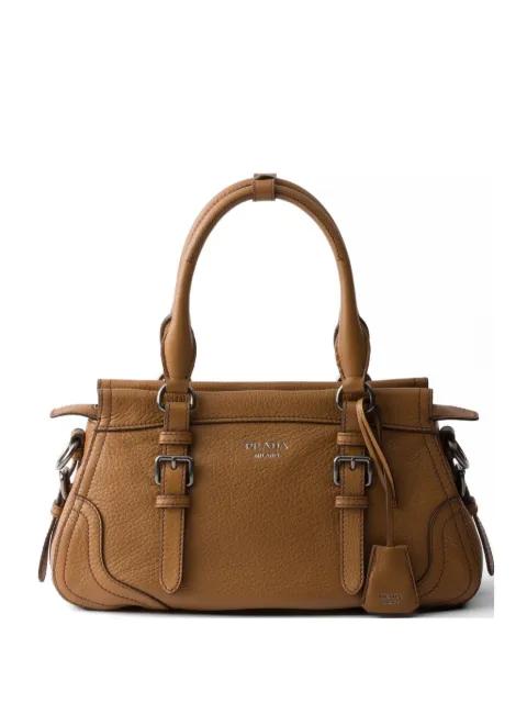 large leather tote bag by PRADA
