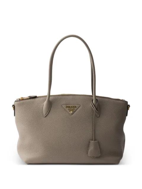 large leather tote bag by PRADA