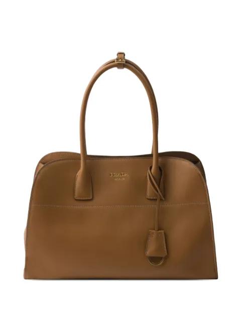 large leather tote bag by PRADA