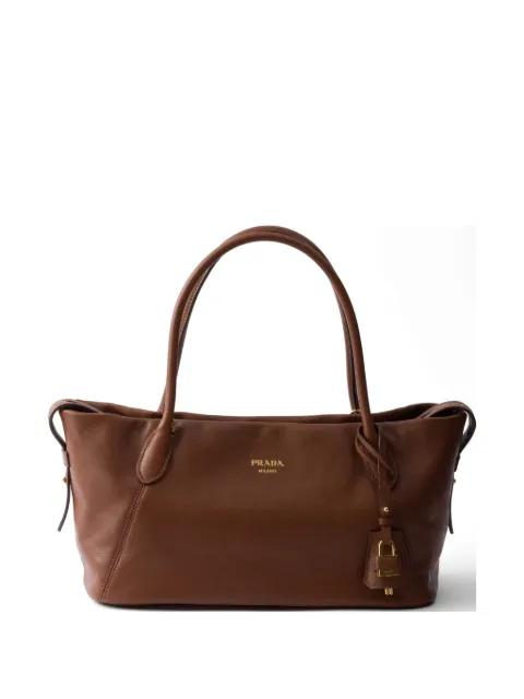large leather tote bag by PRADA