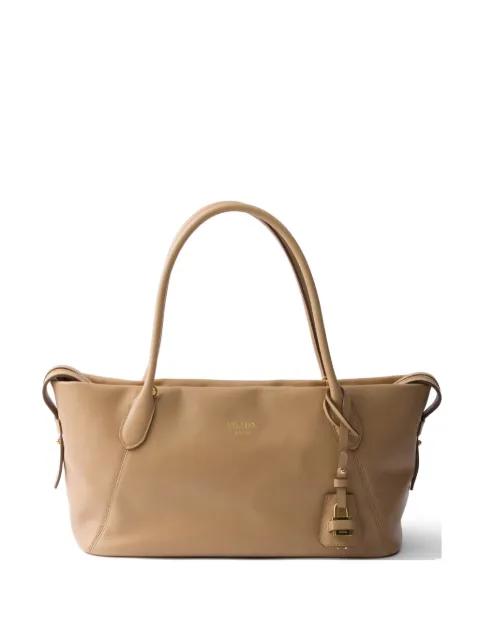 large leather tote bag by PRADA