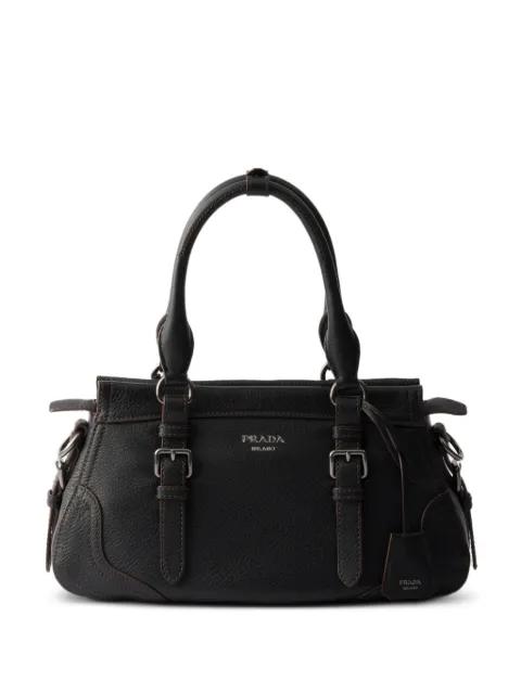 large leather tote bag by PRADA