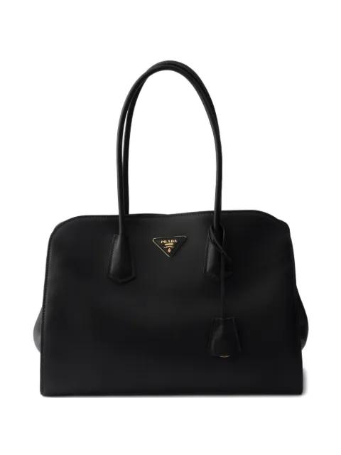 large leather tote bag by PRADA