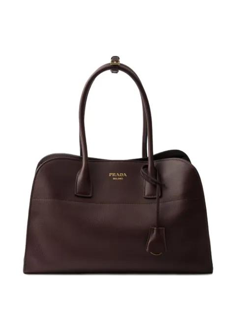 large leather tote bag by PRADA