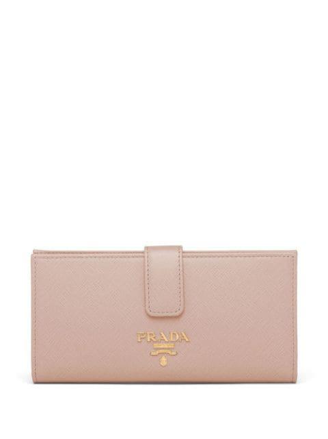 large logo leather wallet by PRADA
