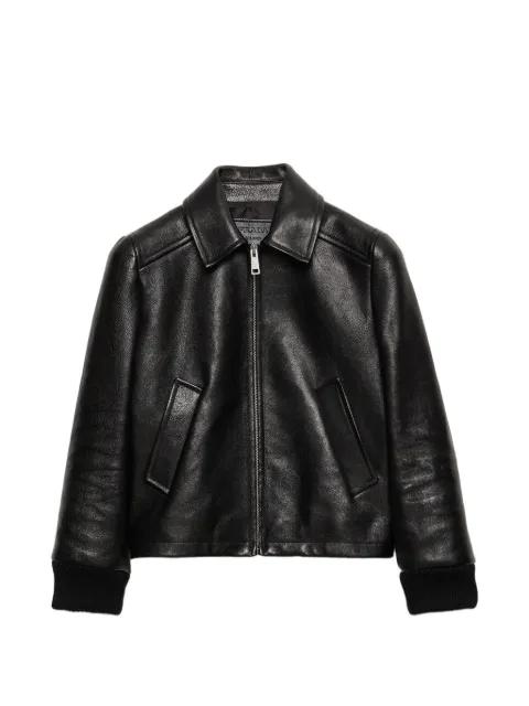 leather blouson jacket by PRADA