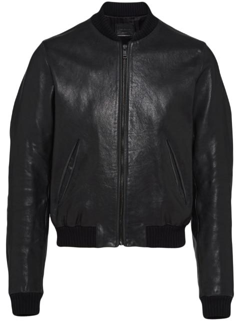 leather bomber jacket by PRADA