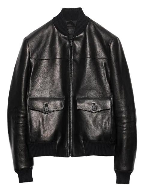 leather bomber jacket by PRADA