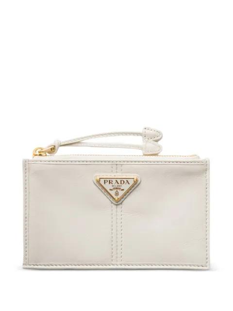 leather card holder with zipper by PRADA