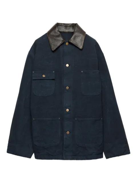 leather-collar button jacket by PRADA