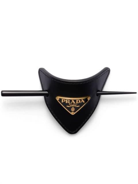 leather hair clip by PRADA