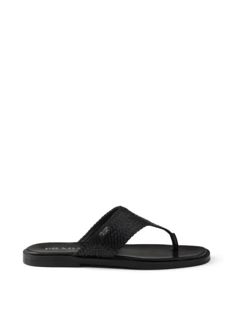 leather thong sandals by PRADA