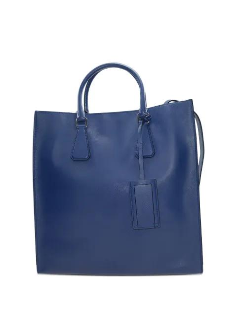 leather top-handle tote bag by PRADA